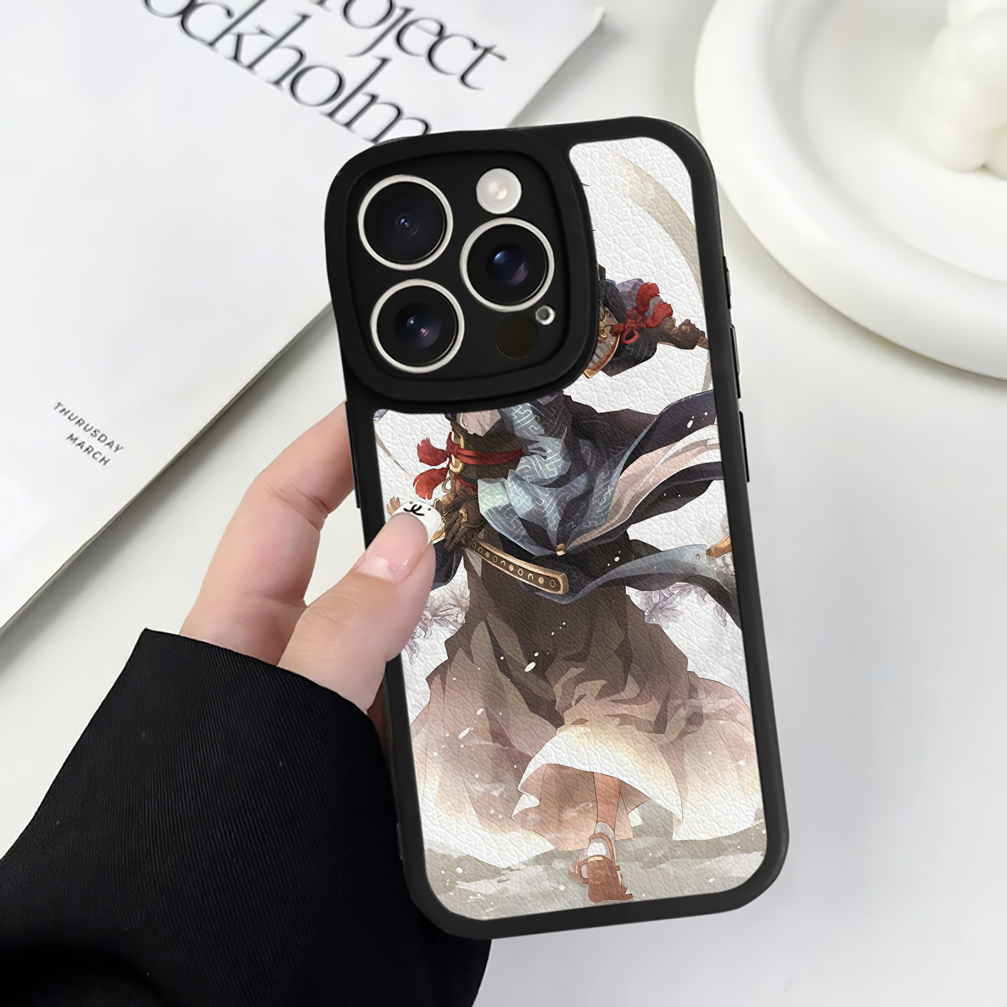（画像用） 刀剣乱舞 Touken Ranbu 【iPhone 16シリーズ対応】シリコンスマホケース（レザー調） 材質：シリコン